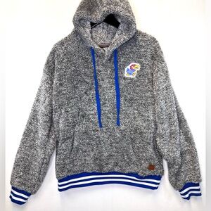 Pressbox womens Kansas Jayhawks KU hoodie sweatshirt sz XL teddy bear collegiate